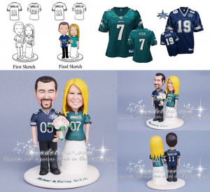Cake Toppers Football Wedding