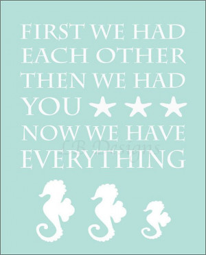 Aqua Seahorse Family Nursery Quote Print 8x10 by LJBrodock, $10.00