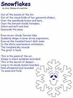 Snowflakes poem More