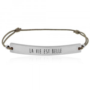 My Jewellery Silver Quote Bracelet Taupe - La Vie Est Belle | Fris ...