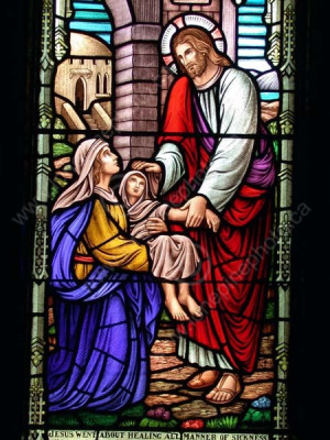 LOC REG RCM SK CWN02T0227D VTJESUS HEALING THE SICK STAINED GLASS ...