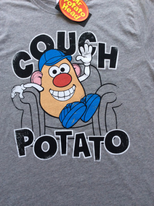 ... Authentic Mens MR. POTATO HEAD Slogan Couch Potato Retro Toy T Shirt