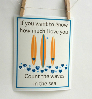 Surf art- beach nursery decor, inspirational quote, surfboard, love ...