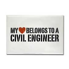 My Heart Belongs to a Civil Engineer Rectangle Mag for