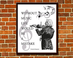 Nietzsche quote about music, printa ble wall art, instant download, 3 ...