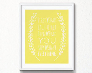 4x6 and 8x10 yellow Nursery quote, INSTANT download, family quote ...