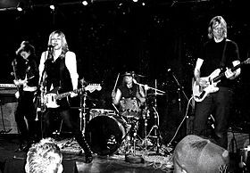 Hole performing during a surprise reunion show in Brooklyn, New York ...
