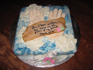 God's Hands Baby Shower Cake