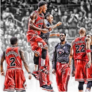 nate robinson, nazr mohammed, taj gibson walking while jimmy butler ...