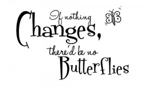 If nothing changes, there'd be no butterflies. Vinyl wall art ...