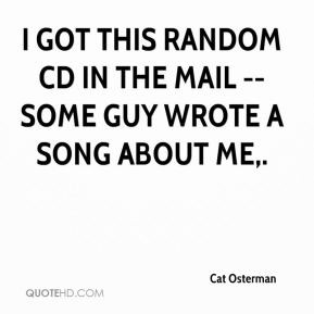 Cat Osterman - I got this random CD in the mail -- some guy wrote a ...