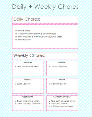 Daily Cleaning Schedule for Working Moms