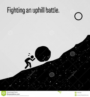 ... sayings, Fighting an Uphill Battle with simple human pictogram