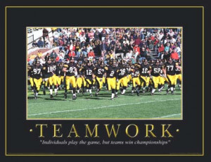 iowa hawkeyes football motivational teamwork touchdown print