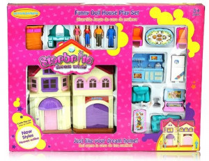 Starbrite Funny Doll house Play Set w 17pc tools furnitures bed sofa ...