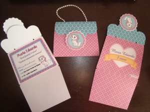 Convite Bolsinha Gatinha Marie