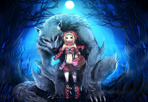 ... , Wolf, Little, Red, Riding, Hood, Red, Eyes, Anime, Anime, Girls