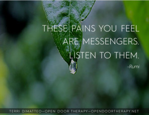 These pains you feel are messengers. Listen to them.