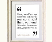My Best Friends Wedding Movie Quote. Typography Print. 8x10 on A4 Arch ...