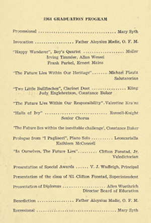 School: Greenwood HS Commencement (26 May 1961)