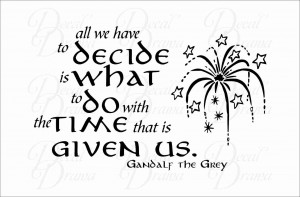 Vinyl Wall Decal - All We Have to Decide is What to DO with the TIME ...