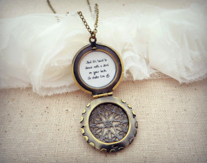 ... and the machine shake it out inspired lyrical quote locket (brass