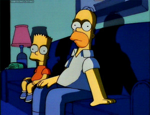 Bart & Homer Simpson Invite You To Watch A Movie On The Couch
