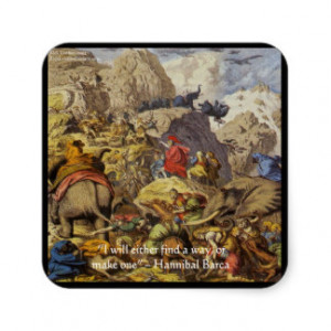 Hannibal Barca & Army & Quote Gifts & Cards Square Stickers