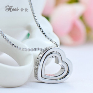 heart couple necklace multi love heart connection heart couple
