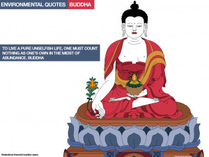 Environmental quotes. Illustrations Kenneth buddha jeans