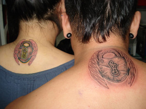 lock Couple Tattoo Ideas with Husband And Wife Tattoos