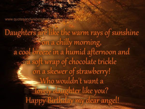 Daughter birthday quotes, best, sayings, wish, dear angel