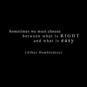 albus dumbledore, choose, easy, harry potter, quote, right