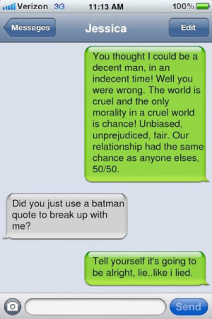 break up texts batman