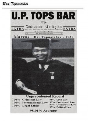 Marcos was so smart he single-handedly topped the 1939 Bar ...