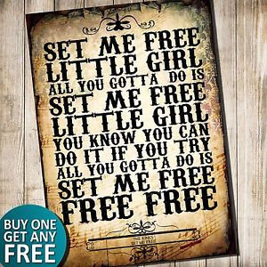 ... -Set-Me-Free-Pop-Music-Typography-Lyrics-Quote-Art-Poster-Print-Gift