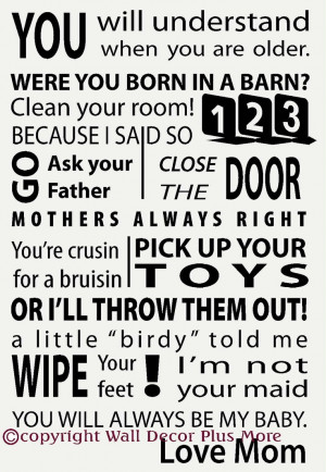 MOM subway art Wall Sticker - 20”H x 13.5”W - $15 ~ This mom quote ...