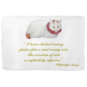 Japanese Cat Art Philosophy Quote Kitchen Towel