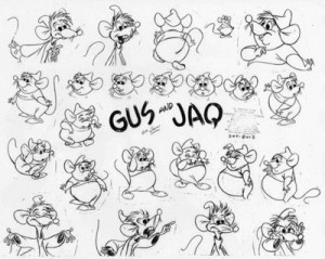 Cinderella - Gus and Jaq model sheet