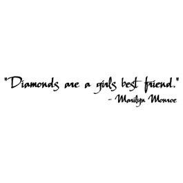 Diamonds Are A Girls Best Friend Marilyn Monroe Quote Wall Words Vinyl ...