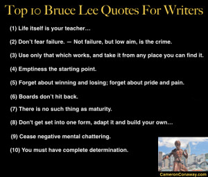 Top 10 Bruce Lee Quotes For Writers