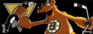 Boston Bruins Bear attack Penguin toon