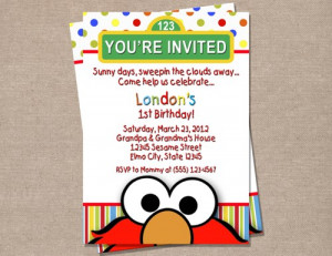 Elmo Construction Birthday Invitation