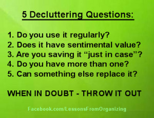 Tags: clutter , declutter , decluttering , organizing tips
