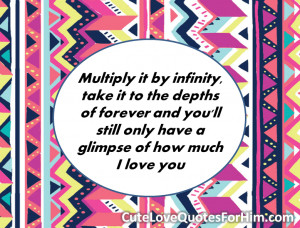 Multiply it by infinity, take it to the depths of forever and you’ll ...