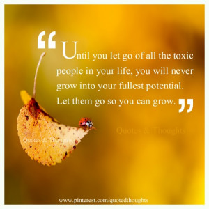 Until you let go of all the toxic people in your life, you will never ...