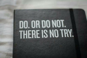 Do. Or do not. There is no try. ~Yoda