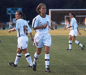 ... - Tisha (RIGHT) along with Tiffeny Milbrett in St.Louis 1998