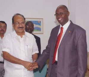 Professor K V Thomas With Mr Rwamirama K Bright