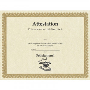 French Certificate of Achievement